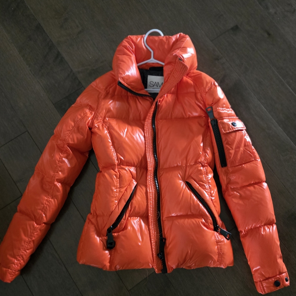 SAM. Women's Vibrant Orange Puffer Jacket